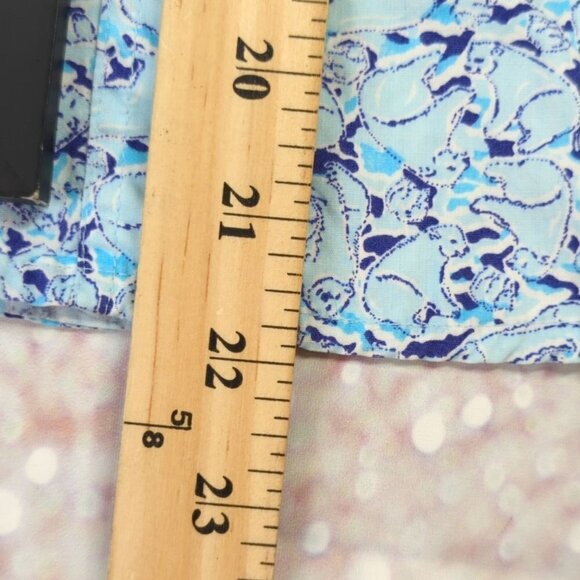 Lilly Pulitzer Vintage Blue Floral Button Down Long Sleeve Blouse, Women's Small - Picture 6 of 6